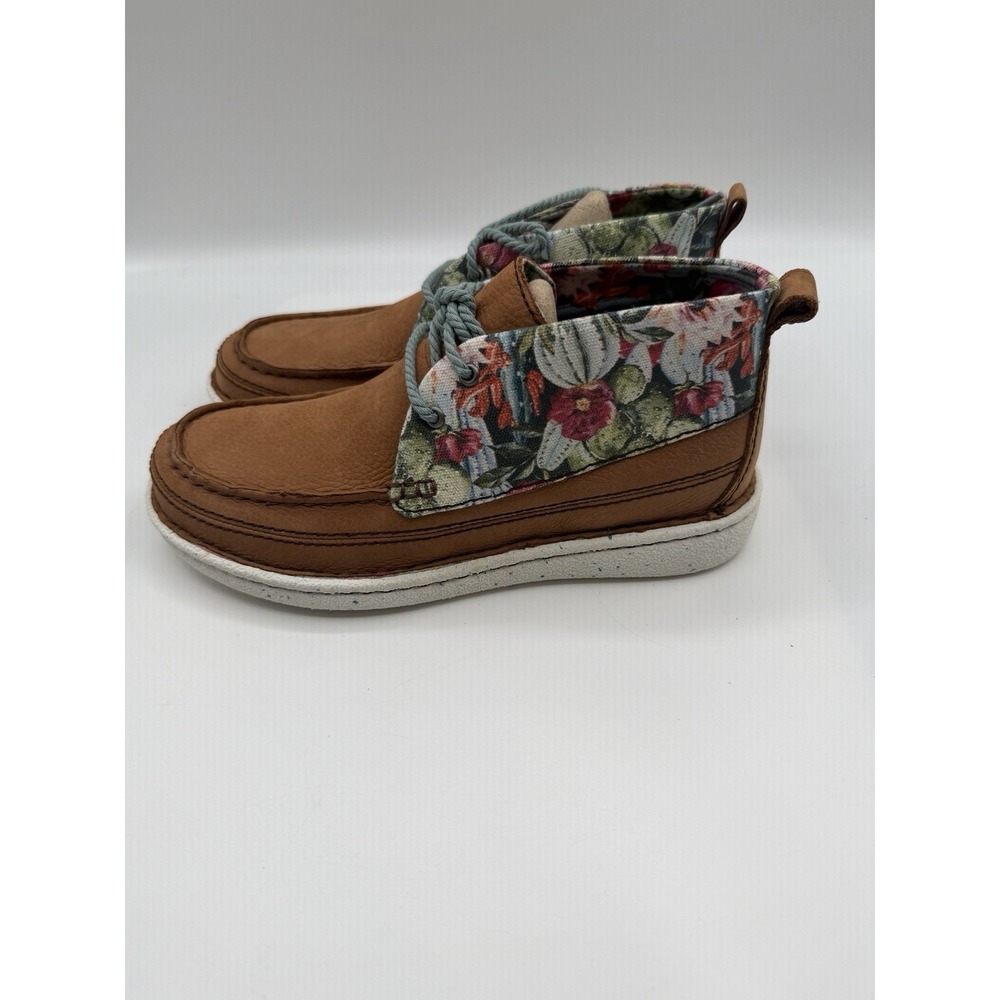 Justin Boots Breezy Chukka Booties,Womens 11, Cactus Floral,Tan,Cowhide Lea - Picture 4 of 14